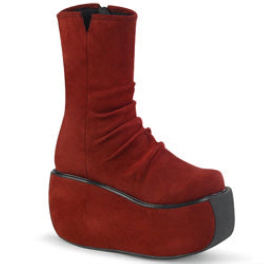 Violet-100 Demonia Australia Burgundy Faux Suede