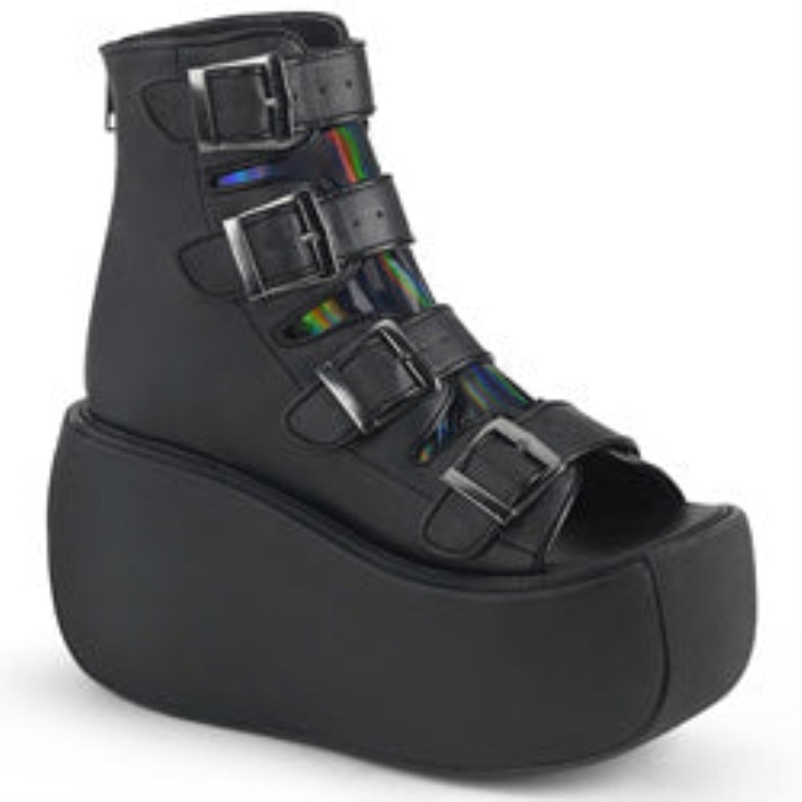 Violet-150 Demonia Australia Black Vegan Leather-Hologram