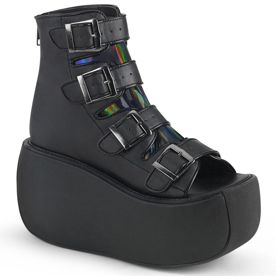 Violet-150 Demonia Australia Black Vegan Leather-Hologram