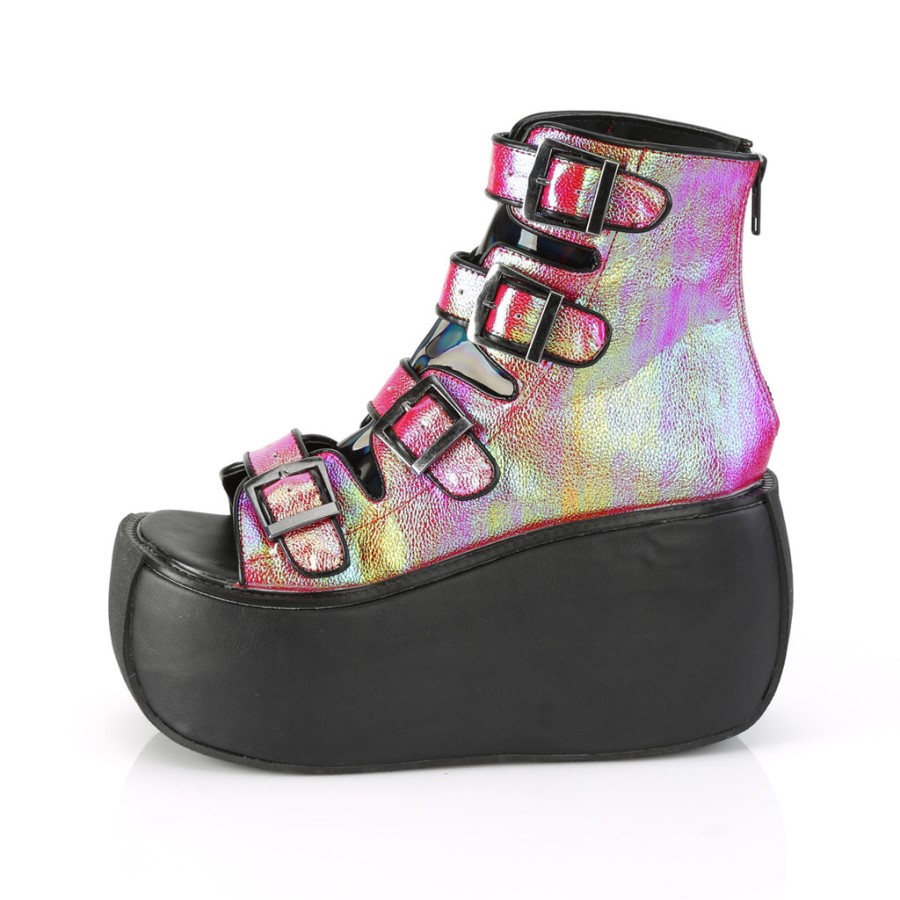 Violet-150 Pink-Green Iridescent Vegan Leather Demonia Australia