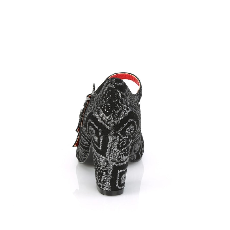 Vivika-38 Demonia Australia Silver Faux Nubuck Leather