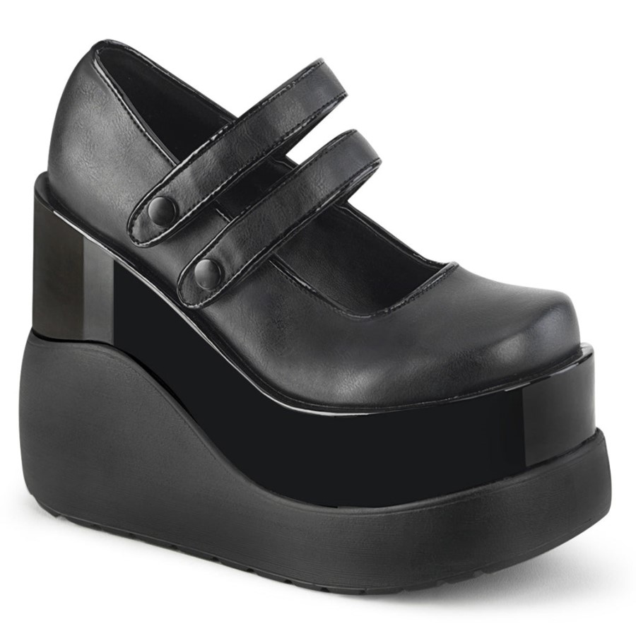 Void-37 Black Vegan Leather-Patent Demonia Australia