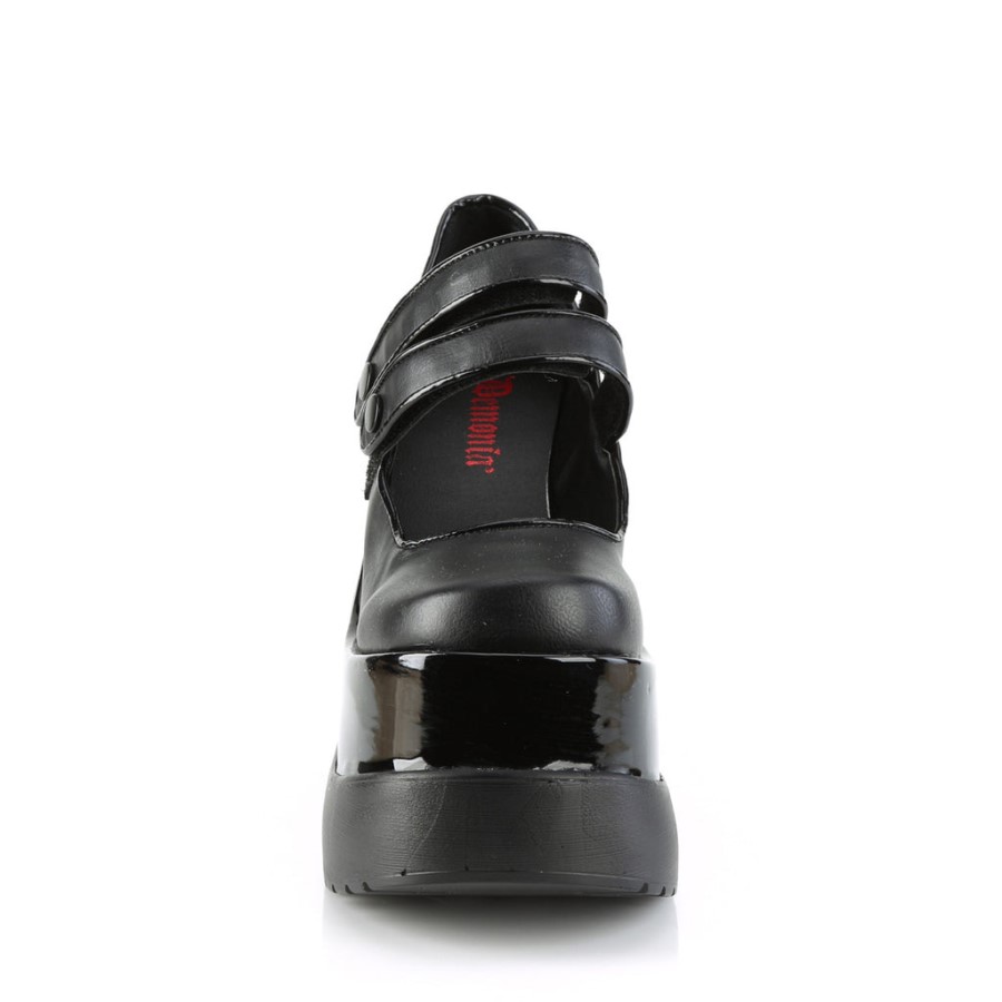 Void-37 Black Vegan Leather-Patent Demonia Australia