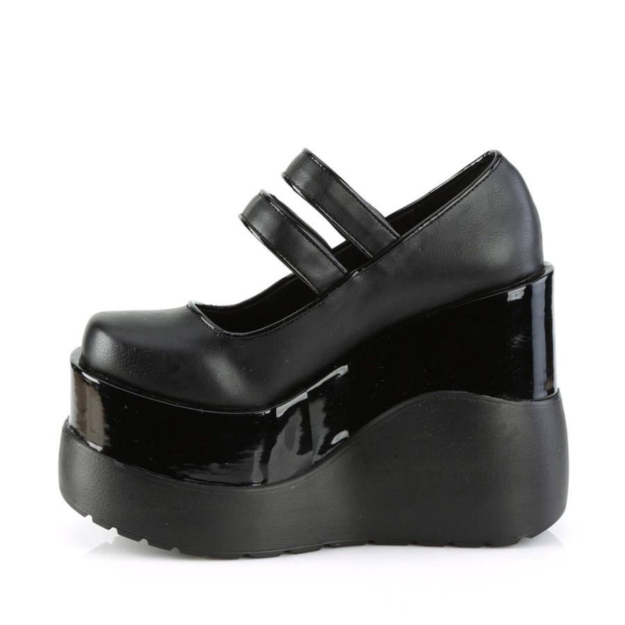 Void-37 Black Vegan Leather-Patent Demonia Australia