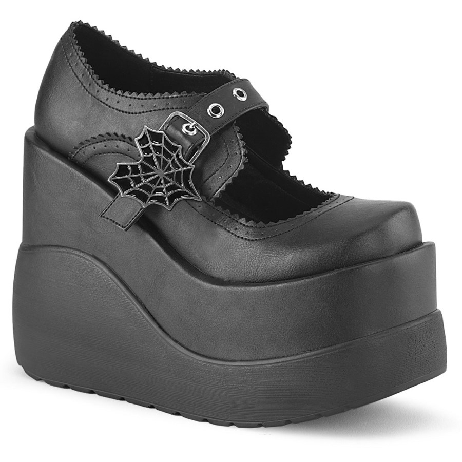 Void-38 Black Vegan Leather Demonia Australia