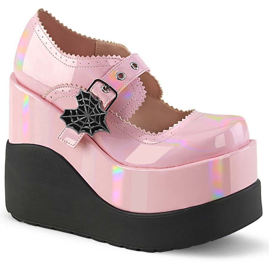 Void-38 Demonia Australia Baby Pink Holo Patent