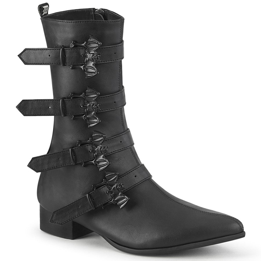Warlock-110-B Demonia Australia Black Vegan Leather