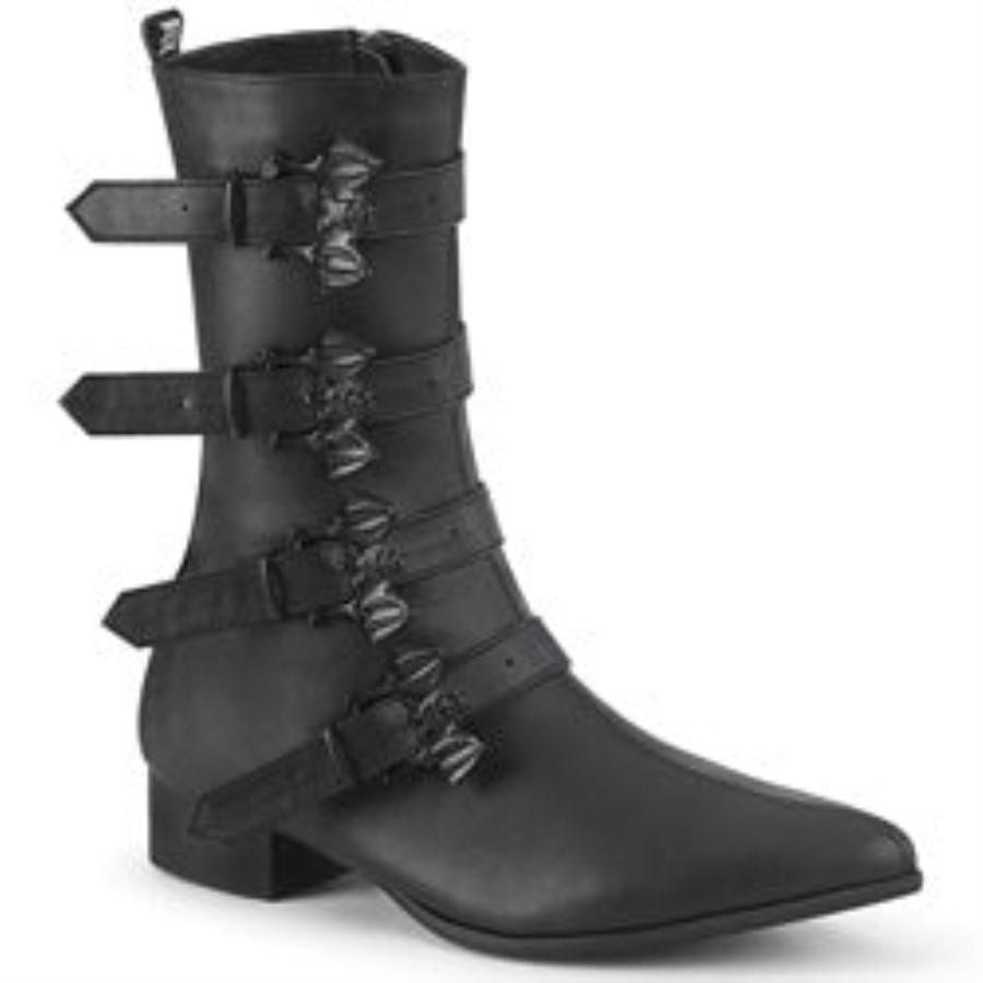Warlock-110-B Demonia Australia Black Vegan Leather
