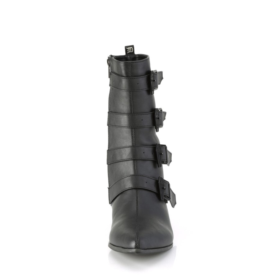 Warlock-110-C Black Vegan Leather Demonia Australia