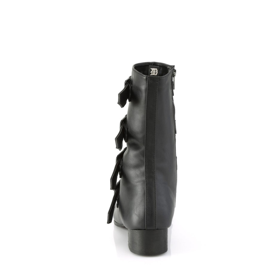 Warlock-110-C Black Vegan Leather Demonia Australia