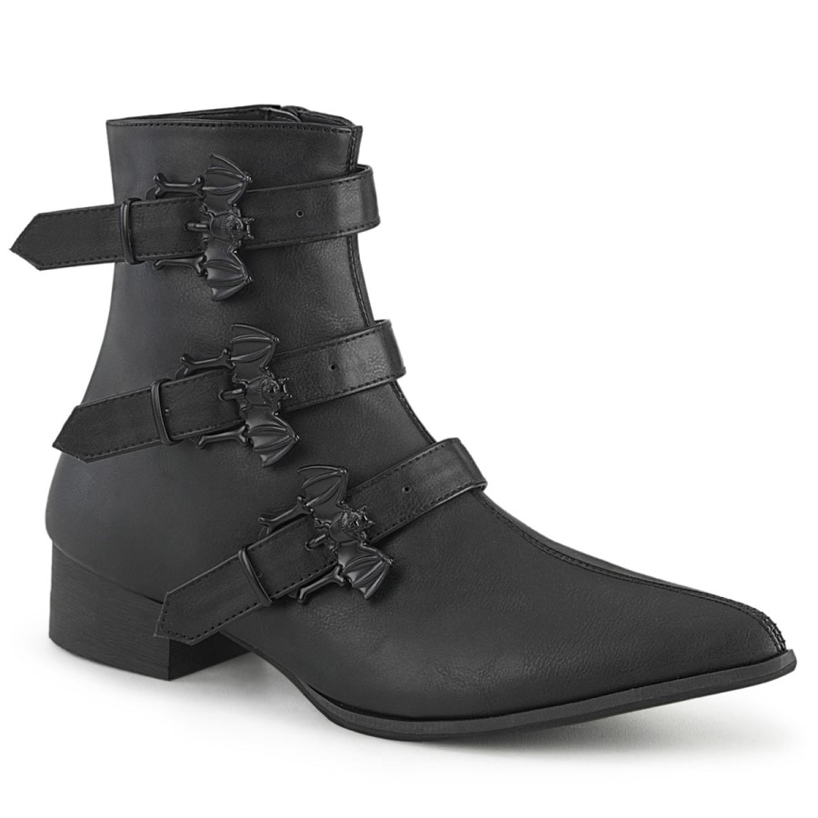 Warlock-50-B Demonia Australia Black Vegan Leather