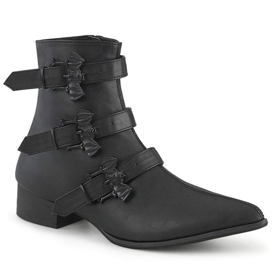 Warlock-50-B Demonia Australia Black Vegan Leather