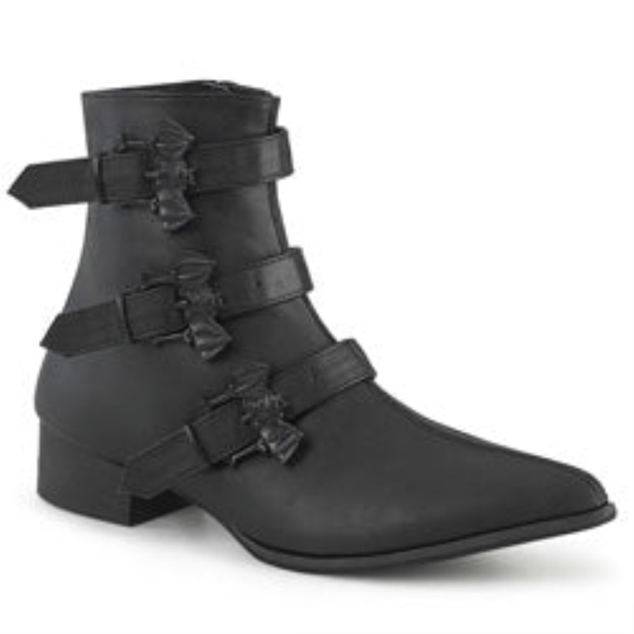 Warlock-50-B Demonia Australia Black Vegan Leather