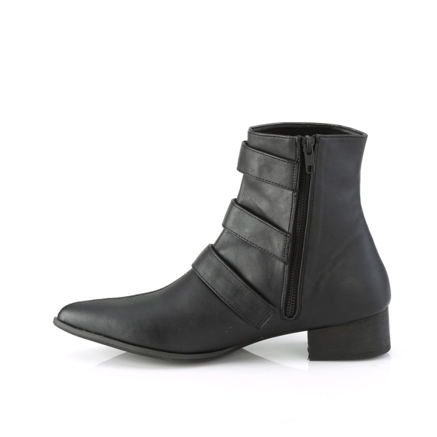 Warlock-50-C Black Vegan Leather Demonia Australia