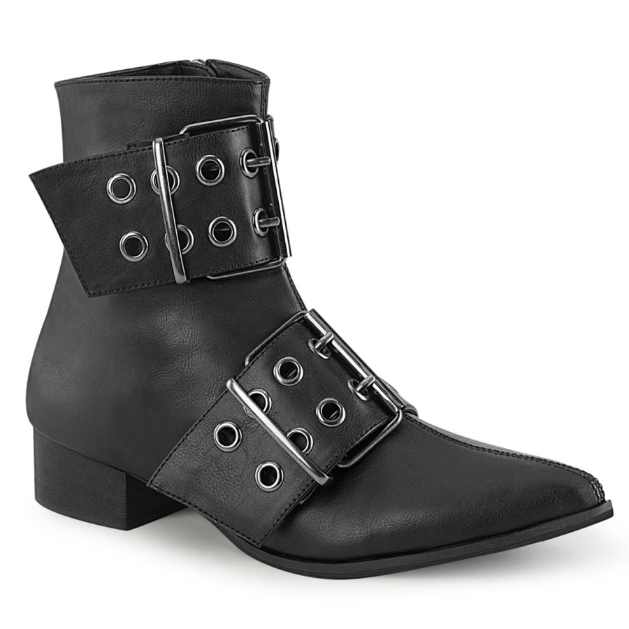 Warlock-55 Demonia Australia Black Vegan Leather