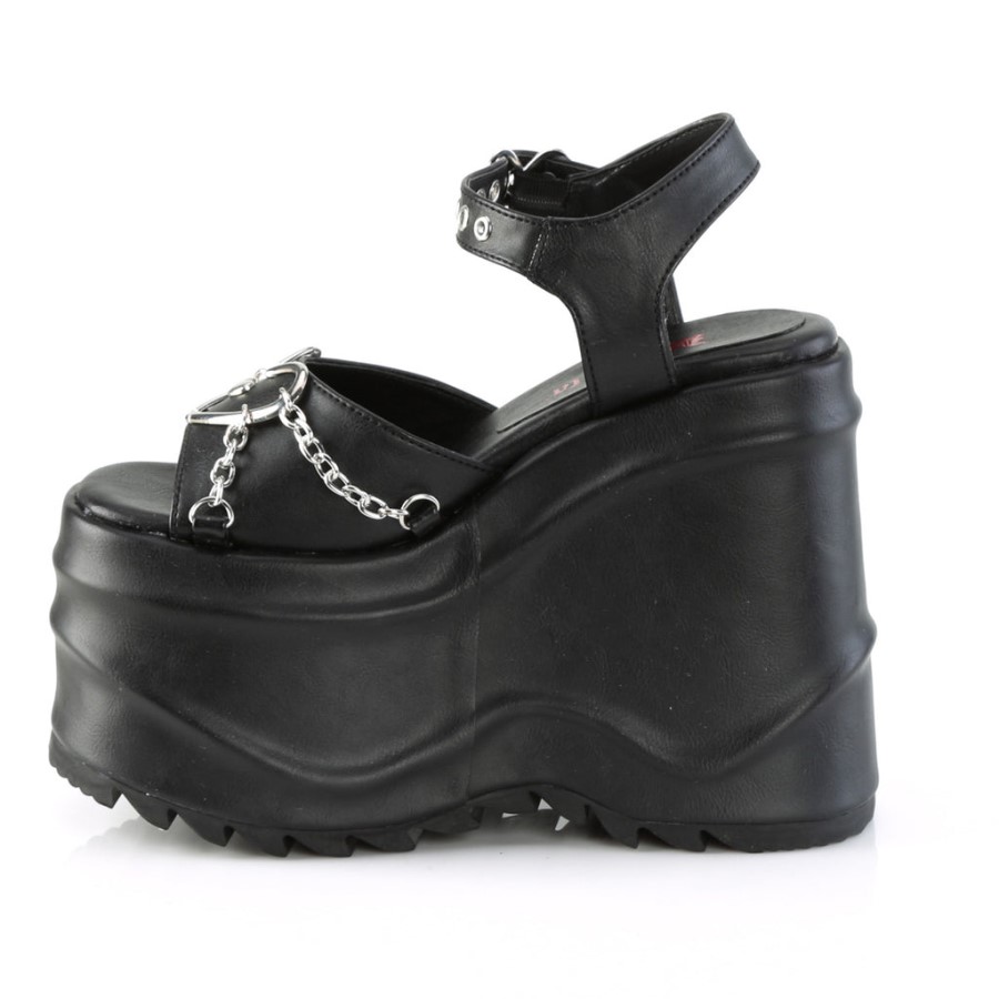 Wave-09 Demonia Australia Black Vegan Leather