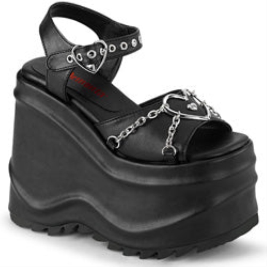 Wave-09 Demonia Australia Black Vegan Leather