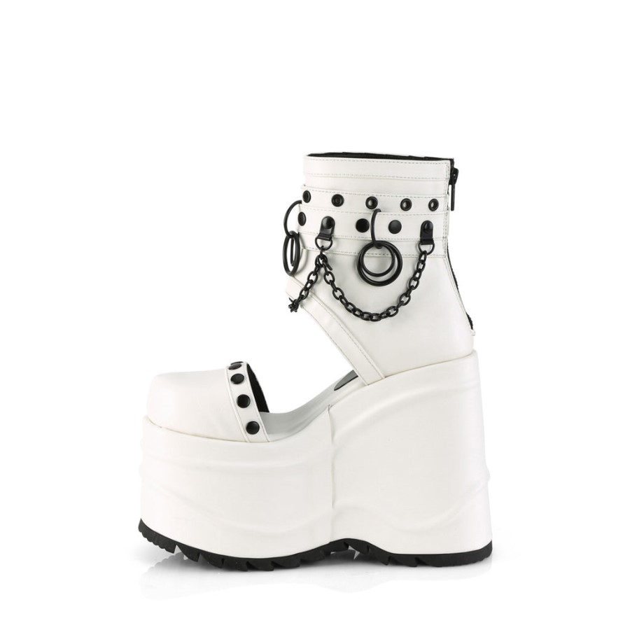Wave-22 Demonia Australia White Vegan Leather