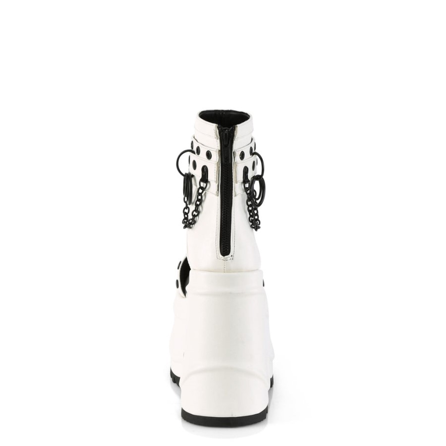 Wave-22 Demonia Australia White Vegan Leather